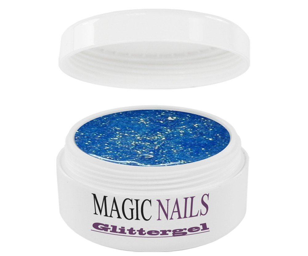 Magic Nails Glitter Gel Polish - Sky Blue 06 (30ml) | Long-Lasting Shine for Manicures, Pedicures & Nail Art | Perfect for Parties, Weddings & Special Occasions