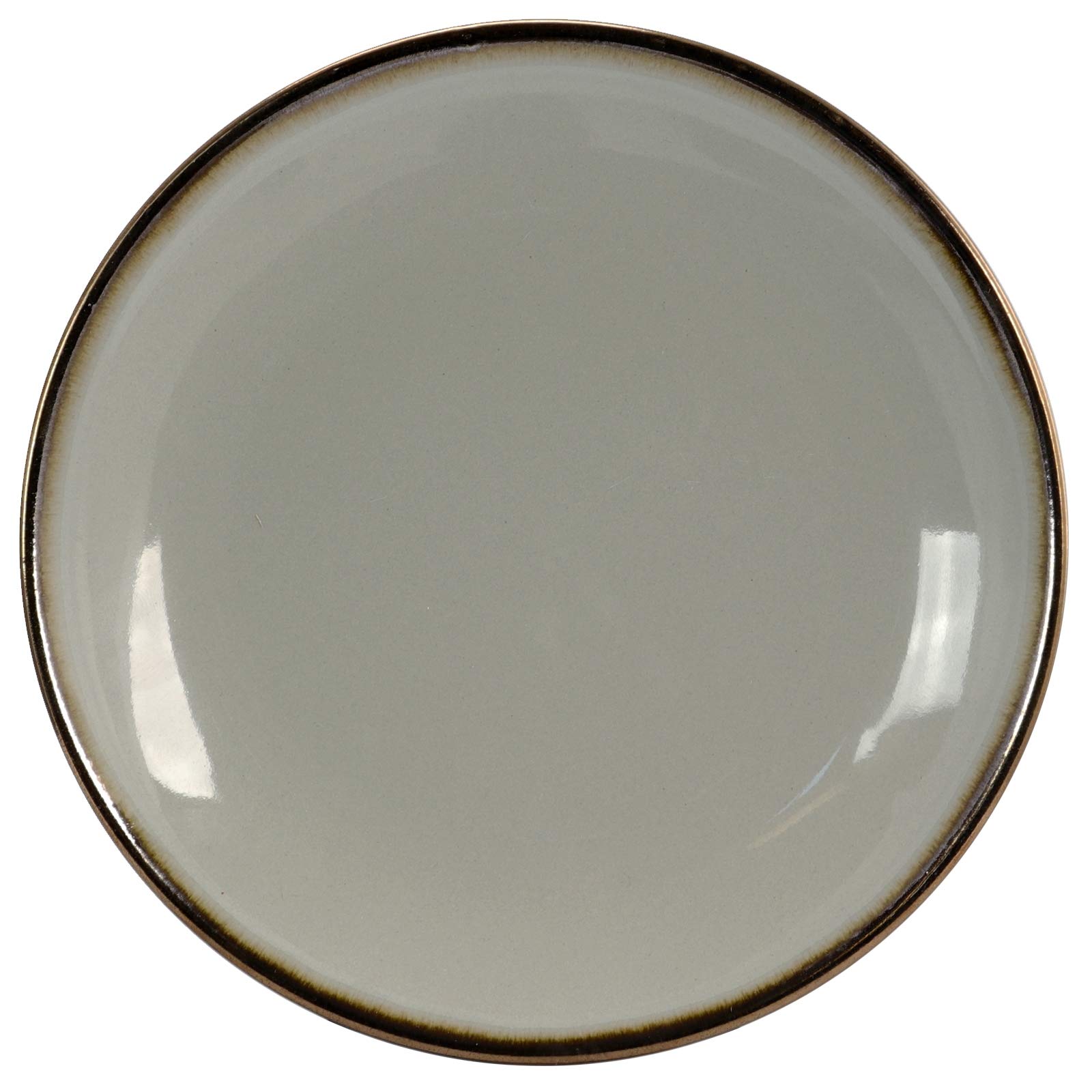 Elama 6-Piece Modern Round Dinnerware Set - Solid Light Gray Salad Plates for Everyday Dining, Parties & Entertaining