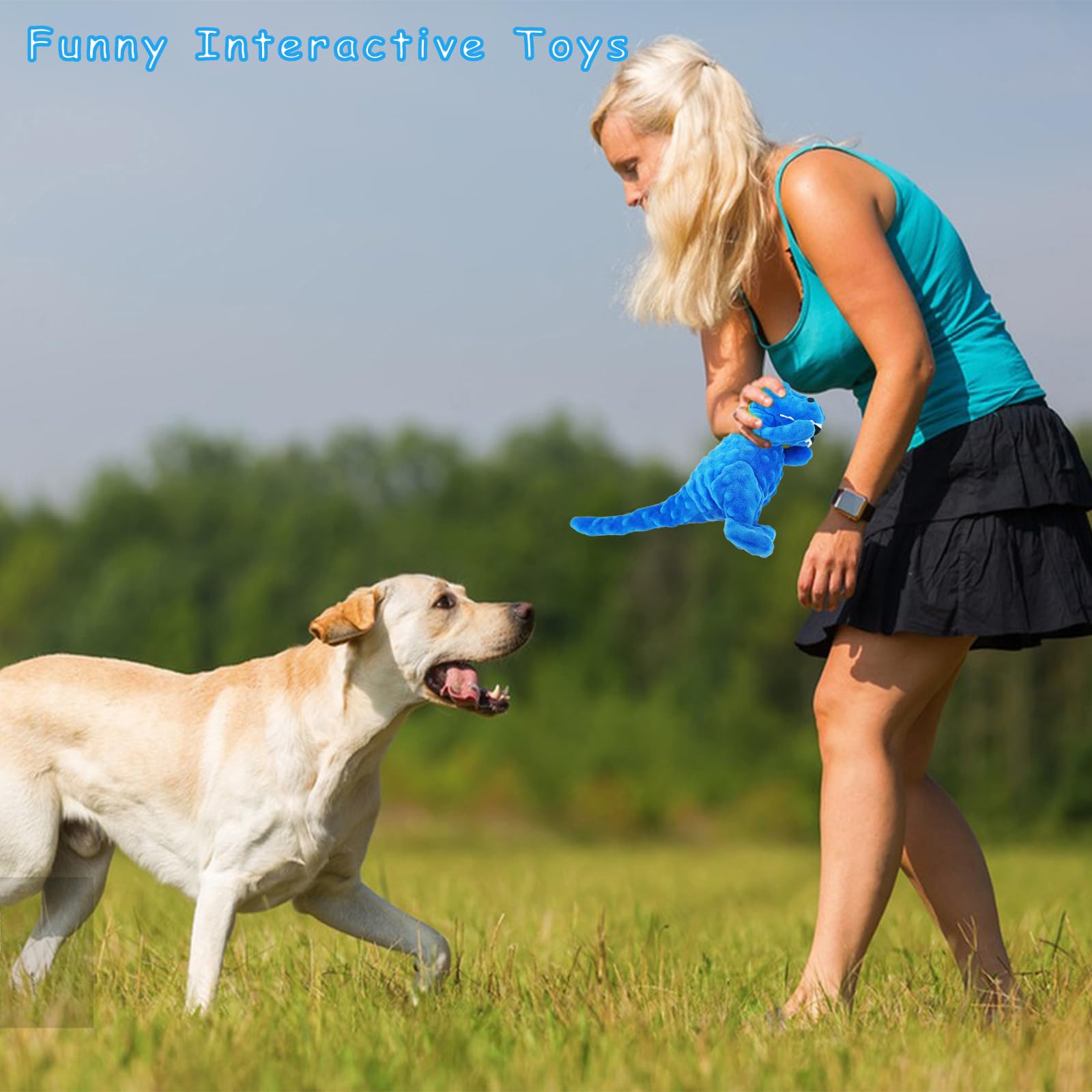 LWBMG Squeaky Dinosaur Plush Dog Toy with Crinkle Paper - Durable Chew Toy for Small, Medium & Large Dogs - Interactive Playtime & Training Reward for Puppies & Adult Dogs