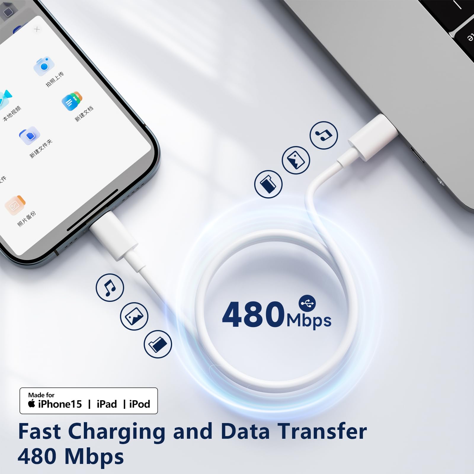 20W USB C Fast Charger with 10FT MFi Certified Lightning Cable - 2 Pack PD Wall Charger for iPhone 14/13/12/11 Pro/X/XR/XS Max/9 Plus - Perfect for Home, Office & Travel Charging