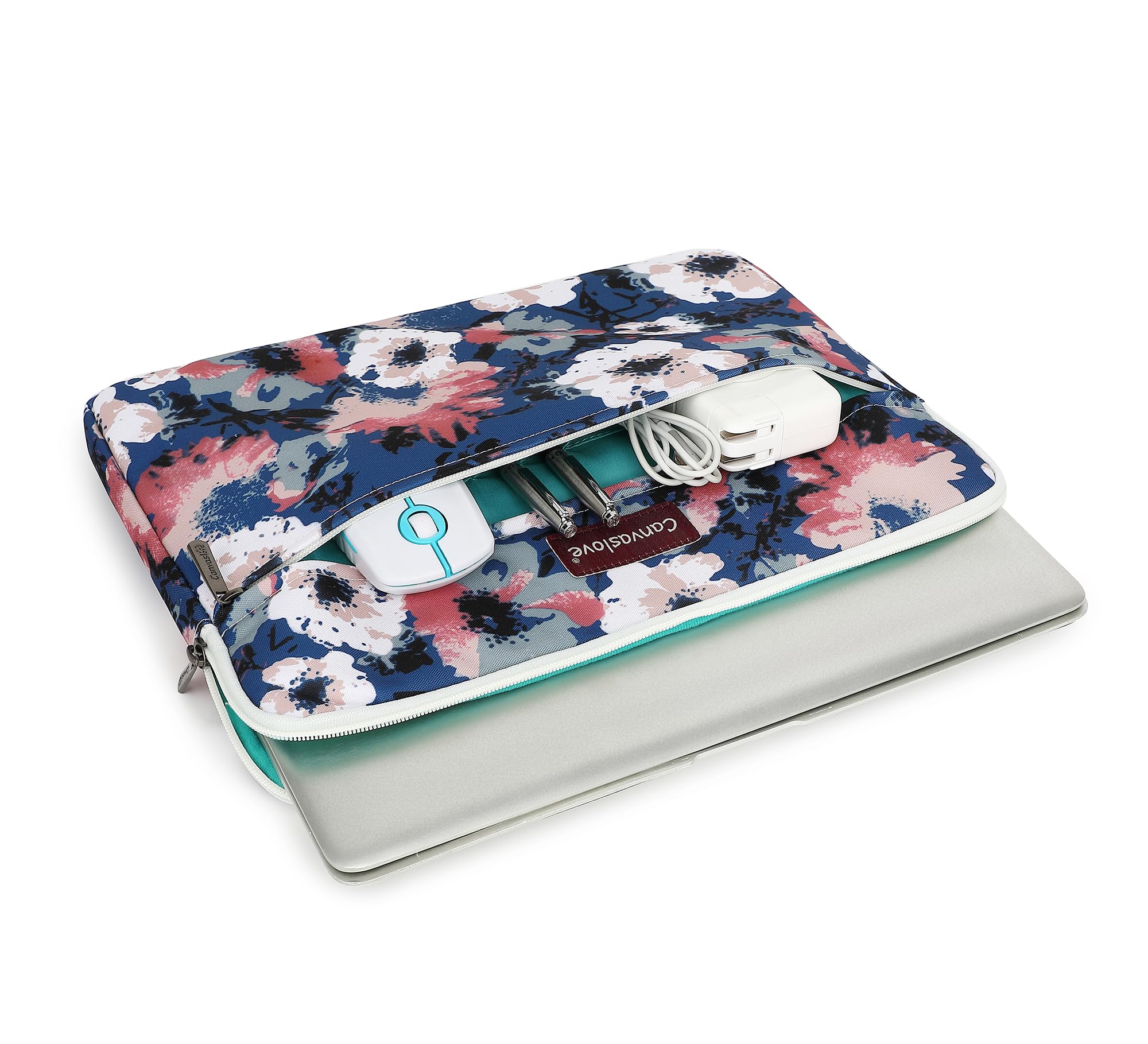 Canvaslove Camellia Laptop Sleeve Case for MacBook Pro 16 & 15.6-16 inch Laptops with Front Pocket - Protective Cover for Work, School & Travel Accessories