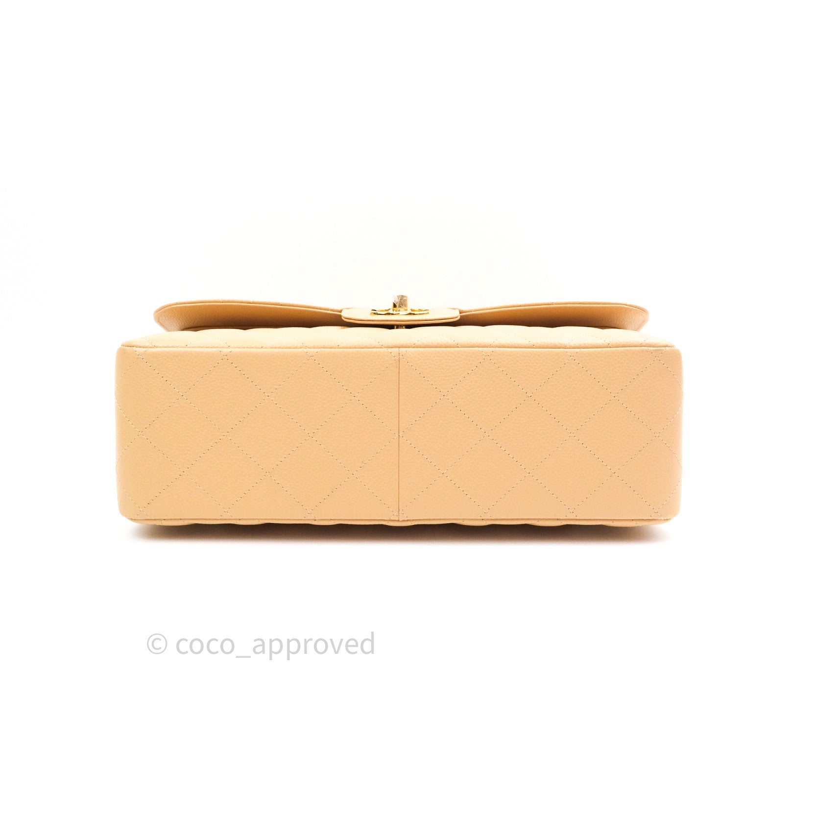 Chanel Classic Jumbo Double Flap Bag Beige Caviar Leather with Gold Hardware - Luxury Designer Handbag for Women, Perfect for Parties & Special Occasions