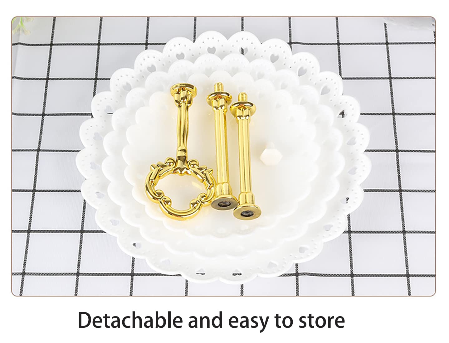 3-Tier Detachable Cake Stand for Cupcakes, Muffins & Cheese - Perfect for Weddings, Birthdays & Parties (Blue) | Elegant Dessert Display for Buffets, Baby Showers & Holiday Celebrations