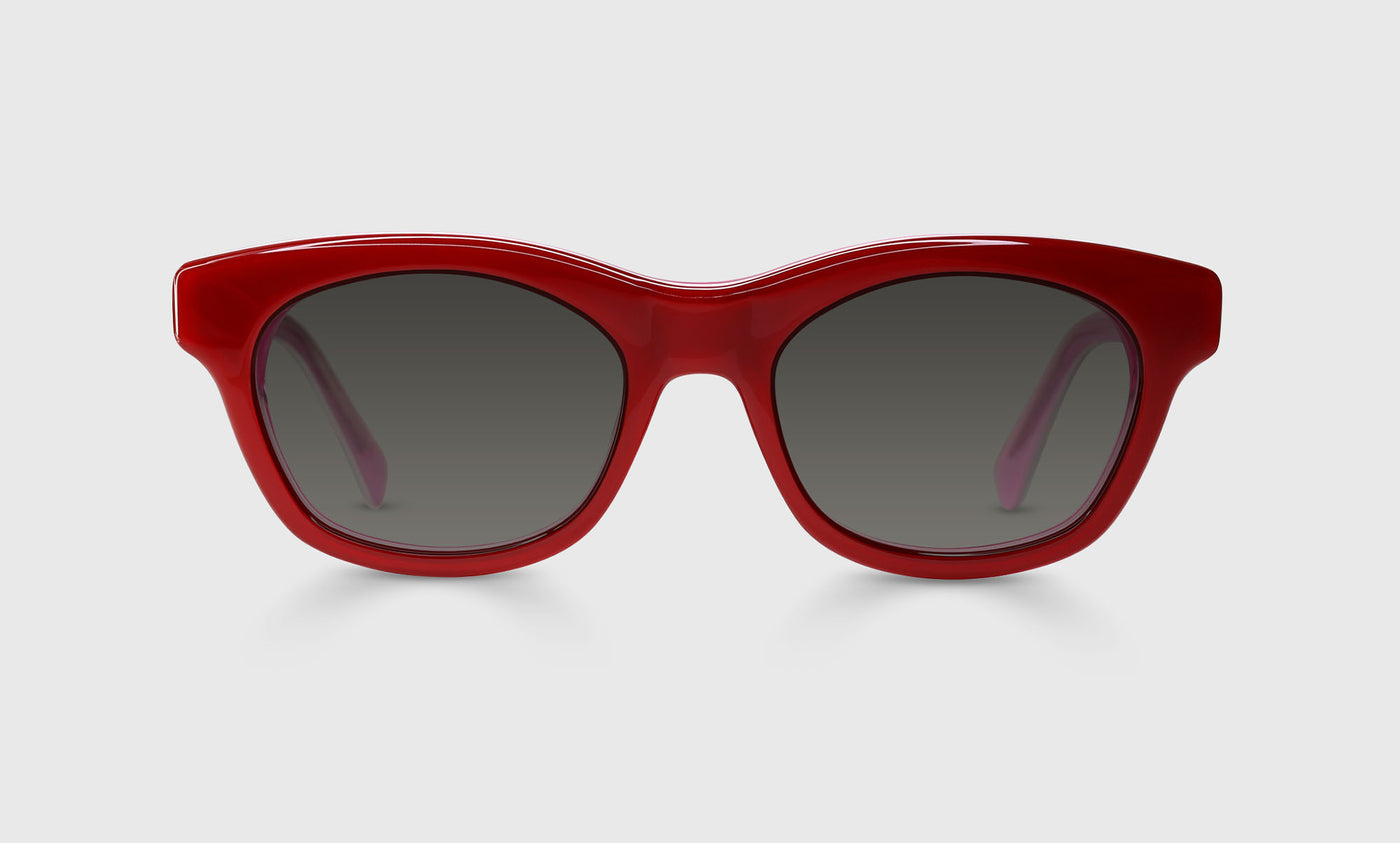 Bumfuzzle Color 01 Sunglasses - Red, White & Pink Gradient Layered Frame with Temples - Stylish UV Protection for Beach, Driving & Outdoor Activities