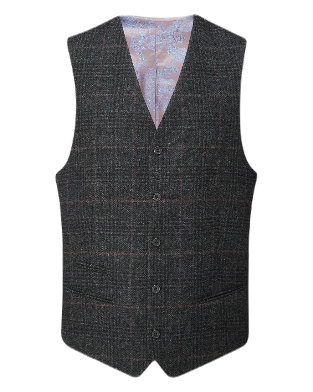 Alan Paine Surrey Men's Tweed Lined Waistcoat Vest - Classic British Style for Formal Wear & Outdoor Events