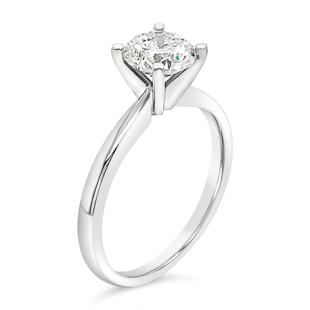 White Gold 4 Prong Classic Solitaire Engagement Ring for Women - Timeless Wedding Band & Proposal Jewelry Gift - Perfect for Anniversaries, Valentine's Day & Special Occasions