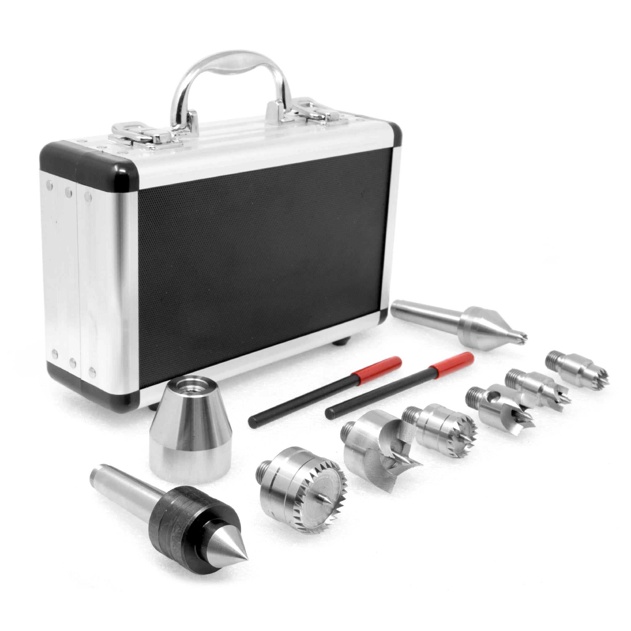WEN LA0009 9-Piece MT2 Wood Lathe Drive & Live Center Kit with Aluminum Case - Perfect for Woodturning, DIY Projects & Professional Woodworking
