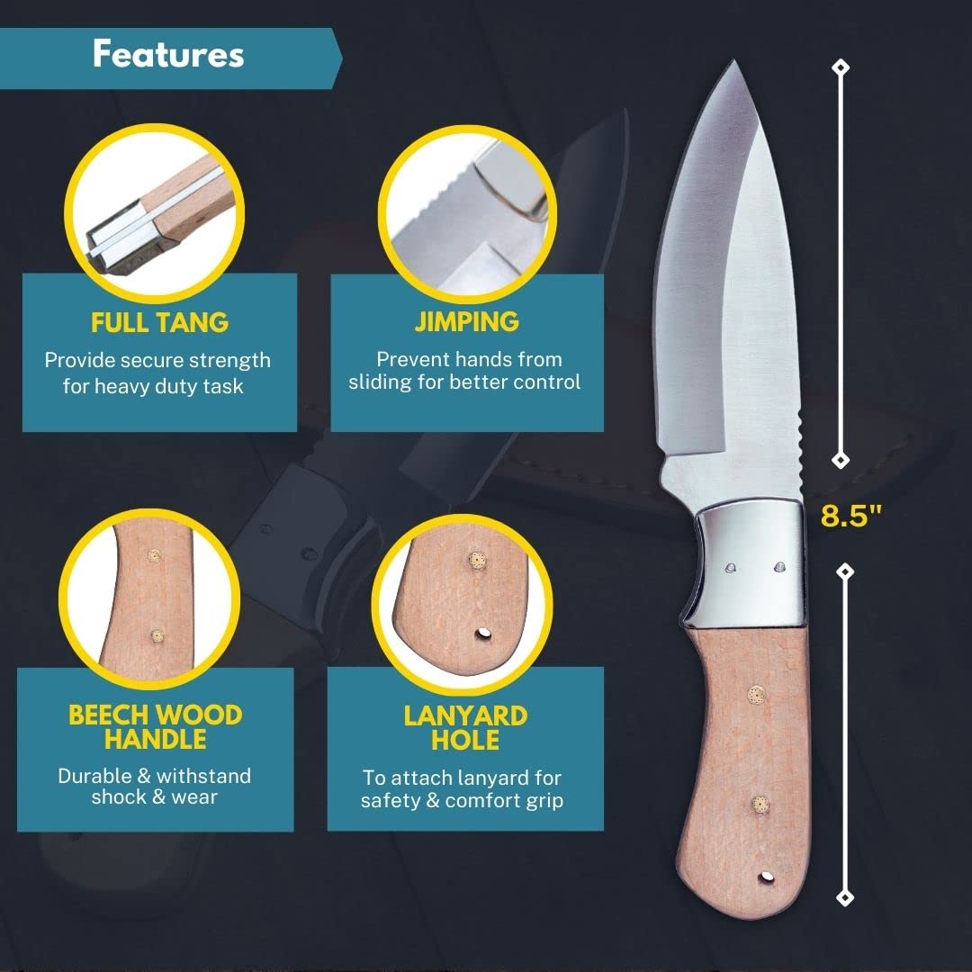 Professional Knife Making Kit for Beginners - Complete DIY Tool Set with Stainless Steel Bushcraft Blade & Step-by-Step Guide | Perfect Gift for Men, Husband, Boyfriend, Dad | Woodworking, Survival Skills & Outdoor Hobby Projects
