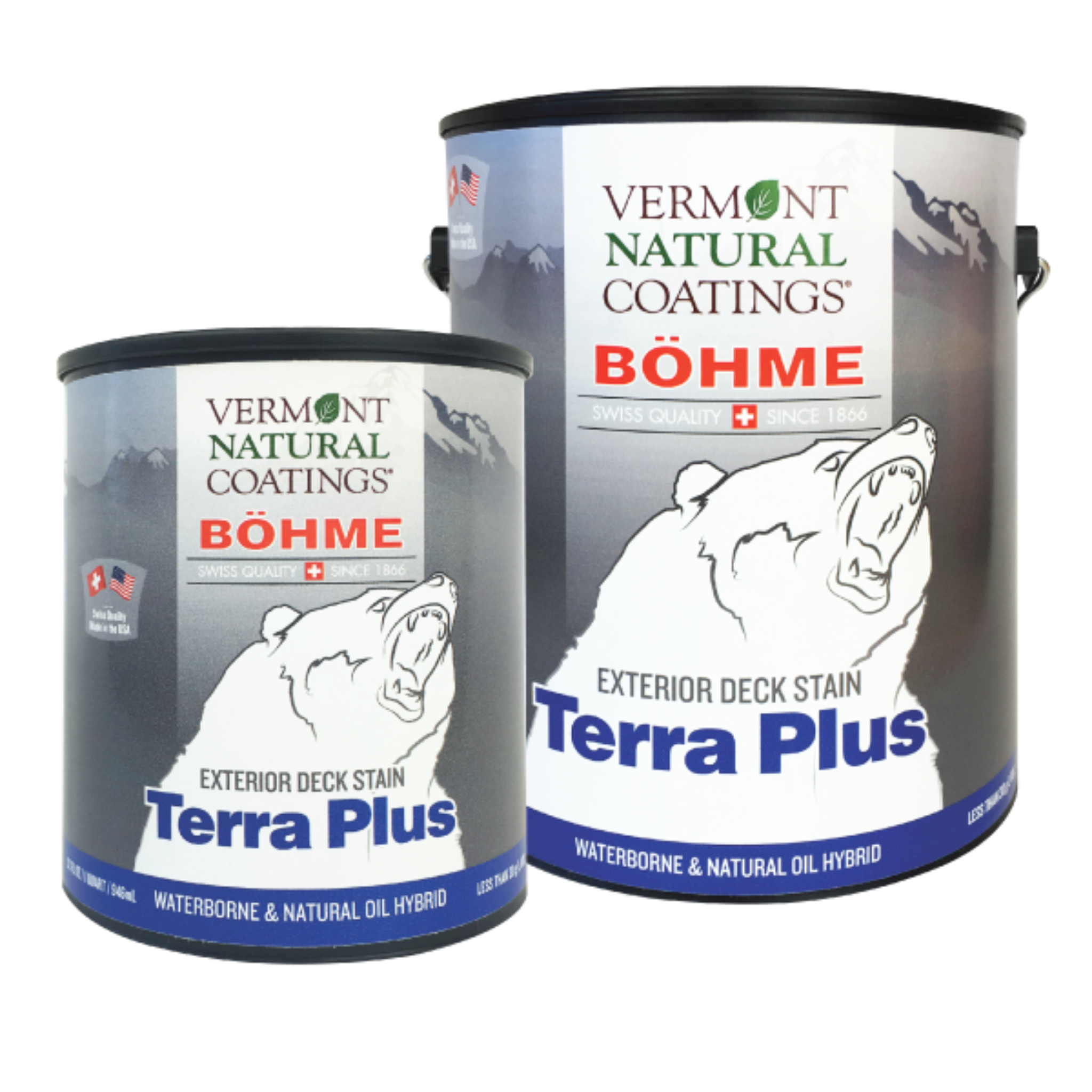 Vermont Natural Coatings Bohme Terra Plus Exterior Deck Stain - Eco-Friendly Wood Stain for Decks, Fences & Outdoor Furniture - Weatherproof & Long-Lasting Protection for Patios & Garden Structures