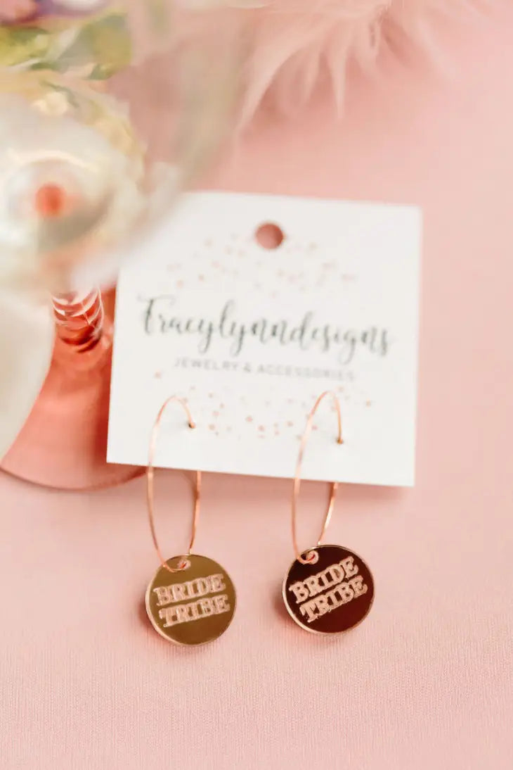 Circle Bride Tribe Hoop Earrings for Women - Boho Wedding Jewelry, Bridal Party Accessories - Perfect for Weddings, Bachelorette Parties & Festival Outfits