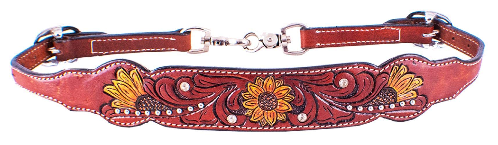 Showman Hand-Painted Sunflower Leather Wither Strap - Equestrian Horse Riding Accessory for Western & English Style