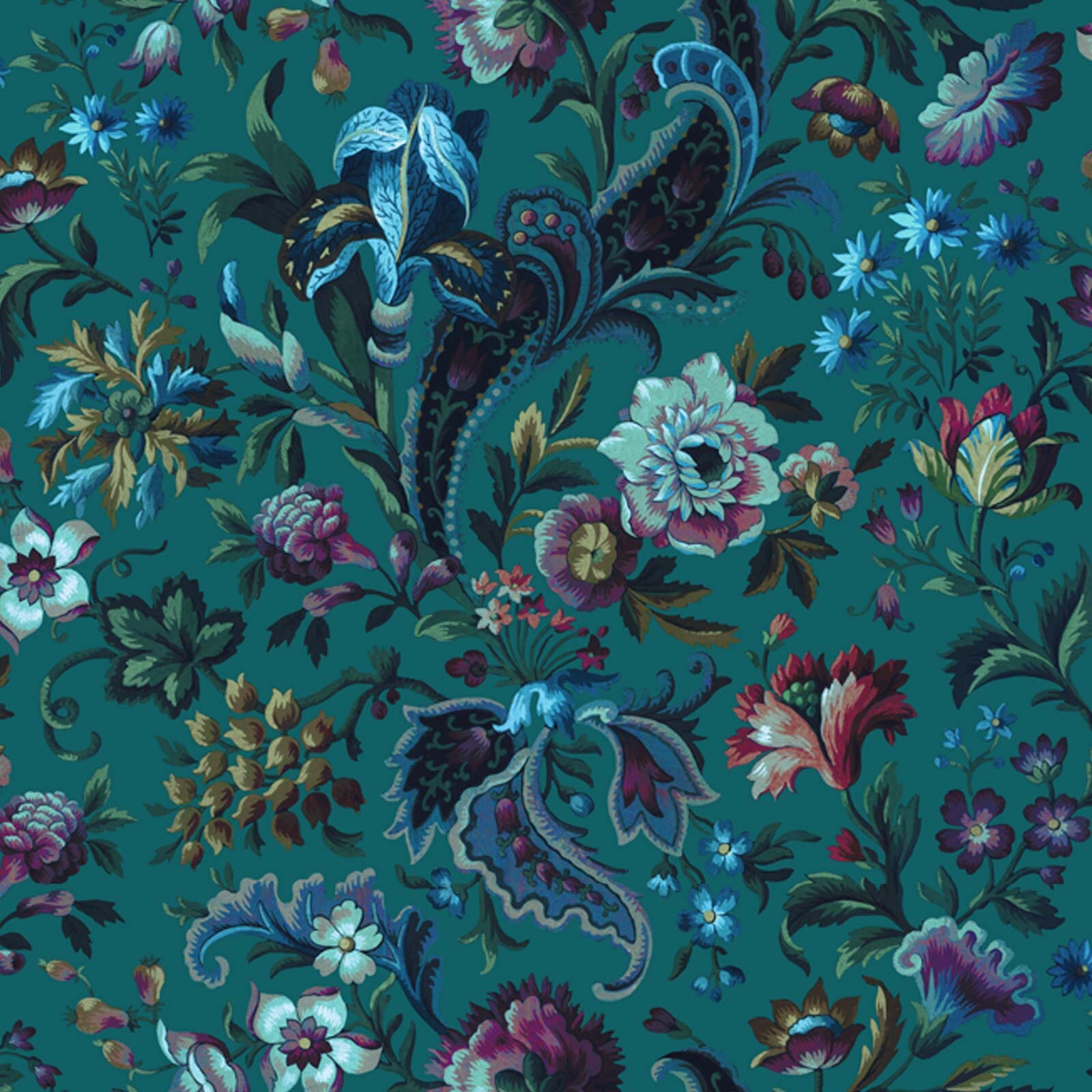 FLORIKA Petrol Sample Wallpaper - Self-Adhesive Peel & Stick Wallpaper for Living Room, Bedroom, and Home Decor