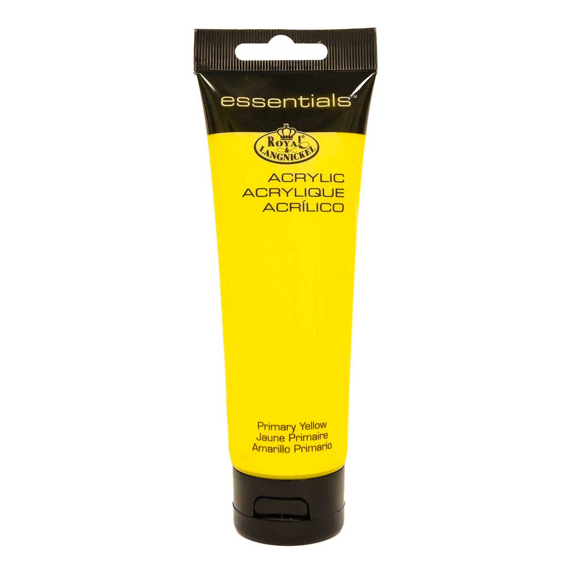 Essentials Acrylic Paint - 120ml Primary Yellow for Canvas Painting, DIY Crafts & Art Projects