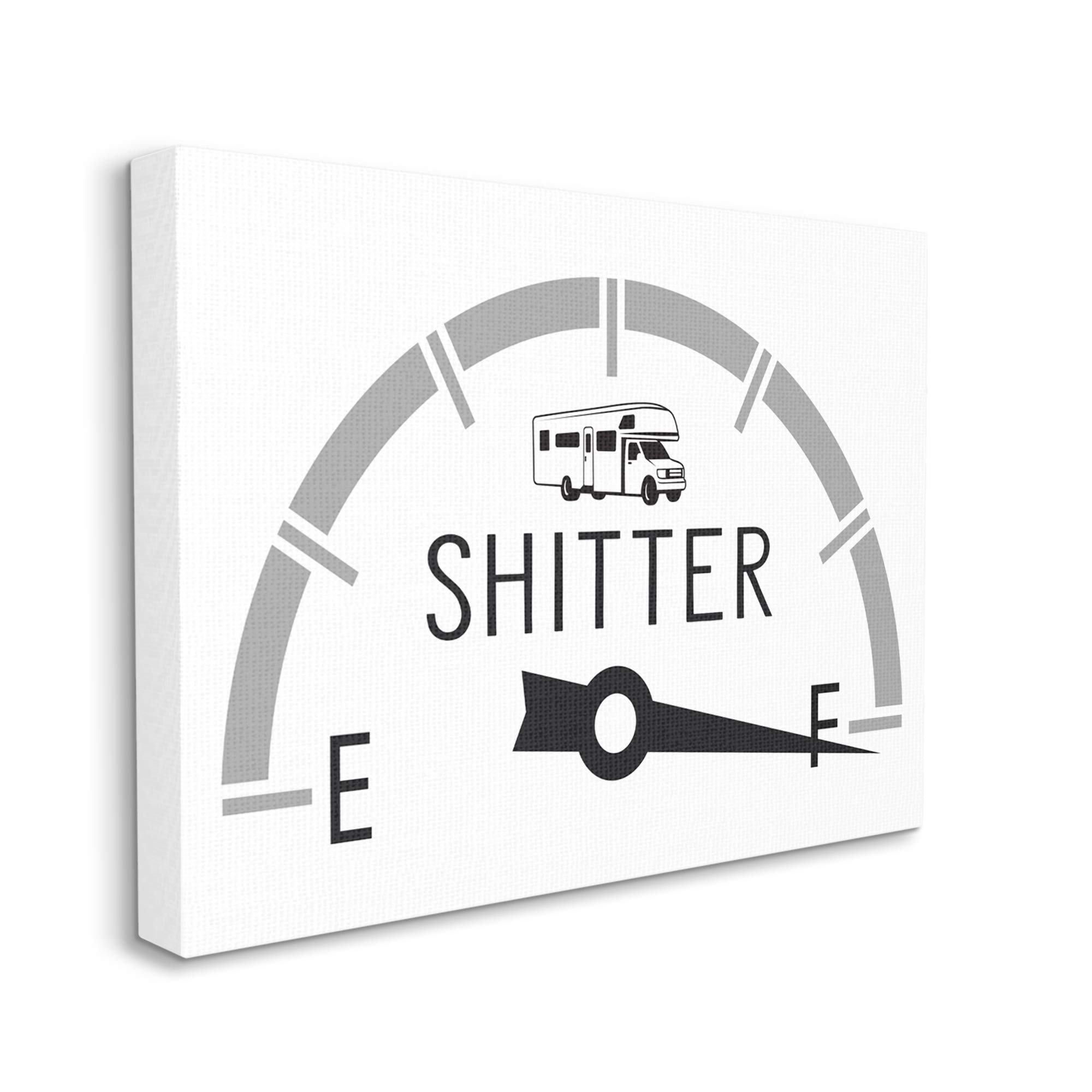 Stupell Industries Funny Toilet Humor Canvas Wall Art - Sassy Bathroom Decor for RV & Home, 30