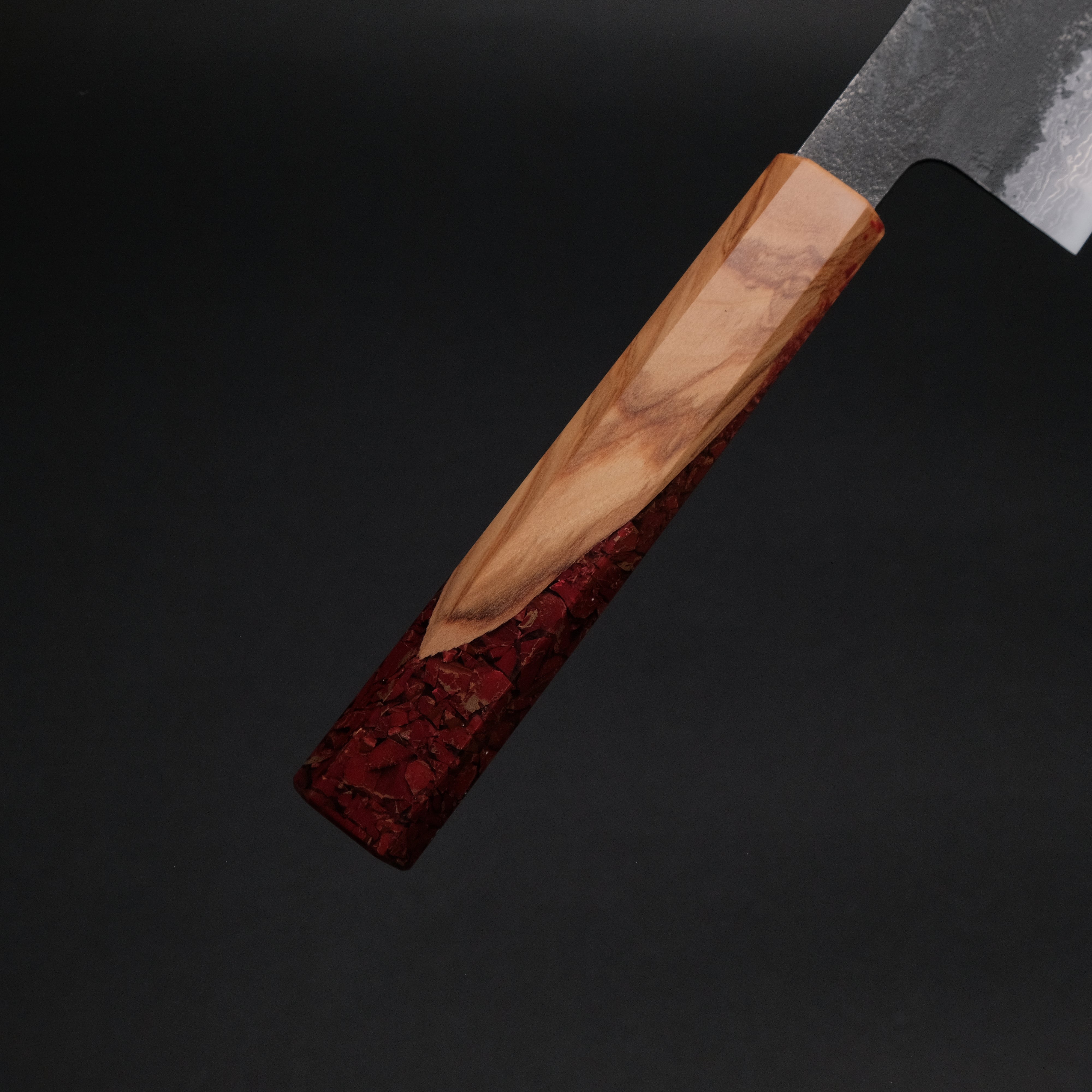 Premium Ajikataya White #2 Nashiji Damascus Gyuto 240mm Japanese Chef Knife with Olive/TQPRV Handle (#43) - Perfect for Sushi, Meat Slicing & Professional Kitchen Use