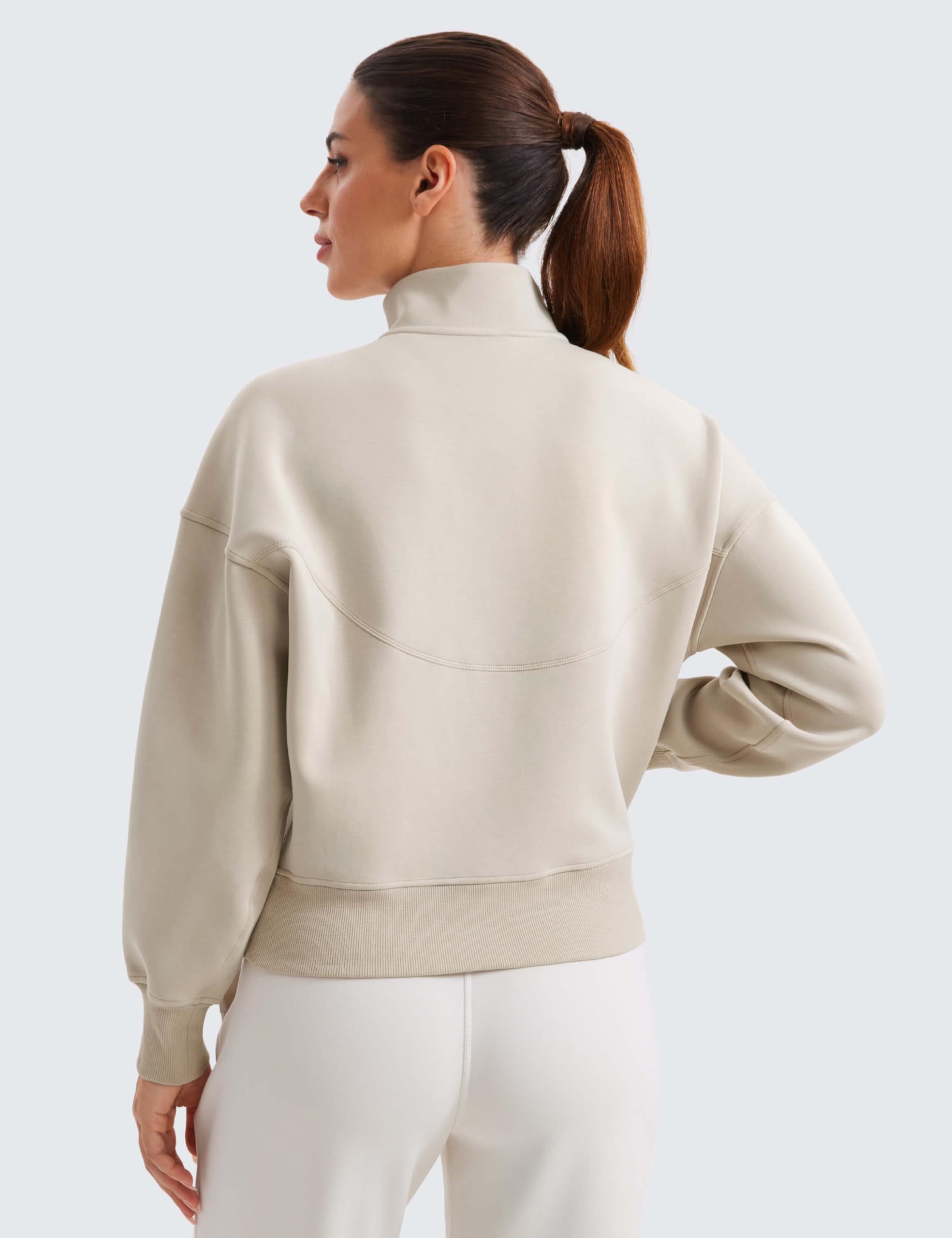 CRZ YOGA Women's SoftAura Half Zip Sweatshirt - Long Sleeve Pullover Workout Top with Funnel Neck & Pocket - Perfect for Yoga, Gym & Casual Wear