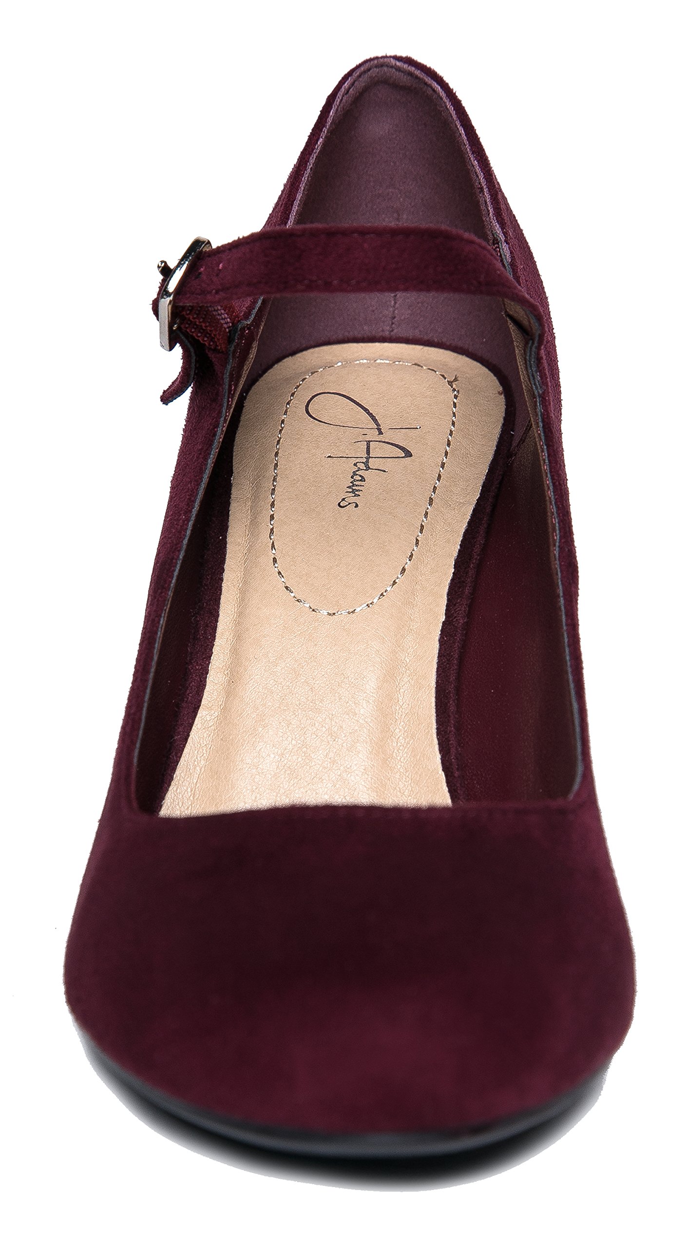 J. Adams Women's Round Toe Chunky High Heel Mary Jane Pumps - Comfortable Skippy Heels for Work, Party & Special Occasions