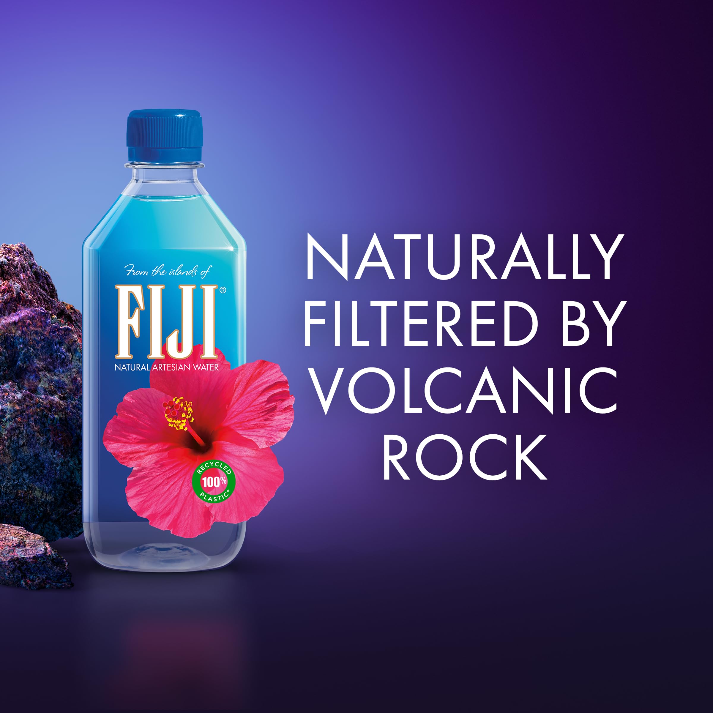 FIJI Natural Artesian Bottled Water 500 mL / 16.9 Fl Oz (Single Bottle) - Premium Hydration for Home, Office & Travel