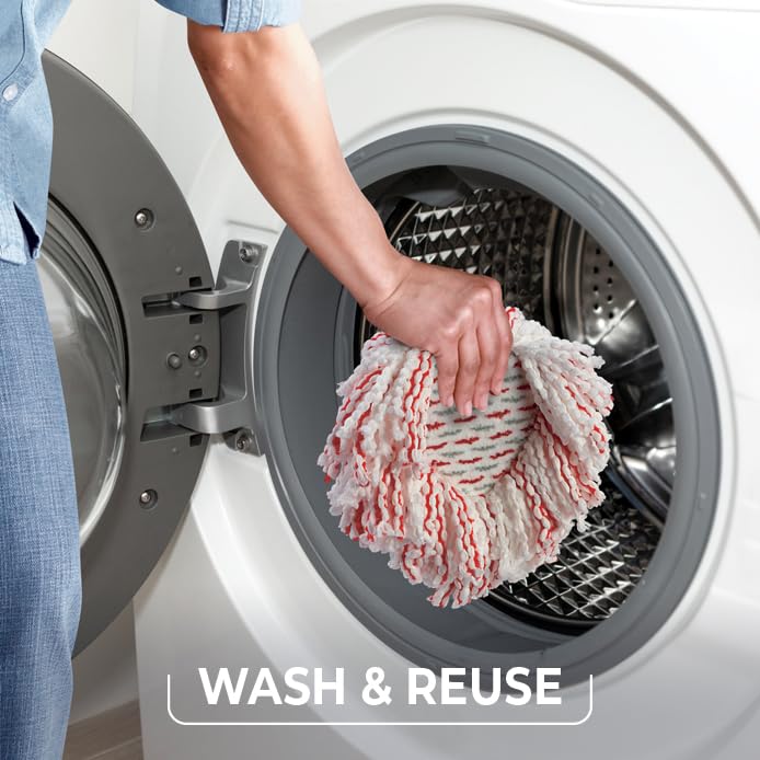 O-Cedar EasyWring Deep Clean Microfiber Mop Refill 4-Pack | 40% More Cleaning Power | Compatible with EasyWring Spin Mop & Bucket System | Perfect for Hardwood Floors, Tile, and Kitchen Cleaning