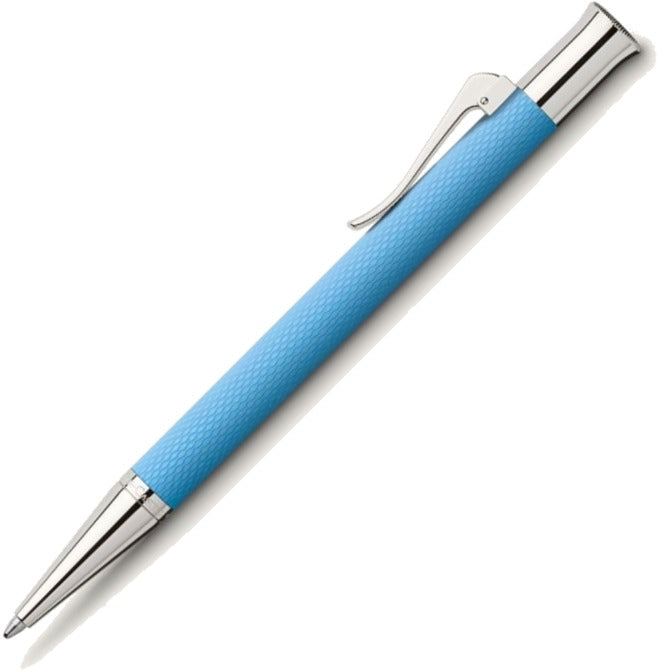 Graf von Faber Castell Guilloche Gulf Blue Ballpoint Pen - Premium Luxury Writing Instrument for Business, Gifts & Collectors - Elegant Office & Formal Occasions