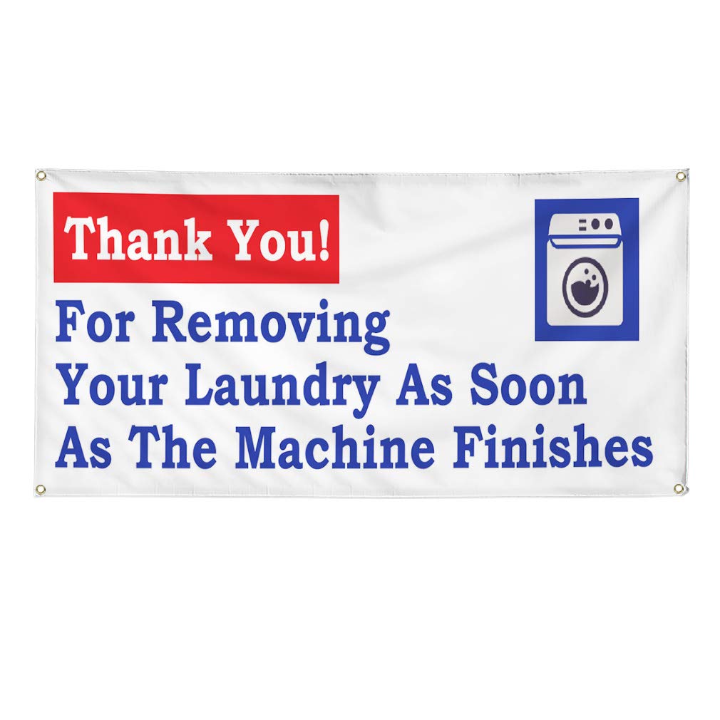 Durable Vinyl Banner - 60x144 Inches, Weatherproof & Industrial Grade with 10 Grommets - Perfect for Laundromats, Outdoor Yard Signs, Business Advertising & Thank You Displays