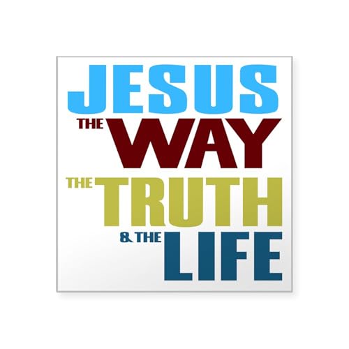 Clear - Jesus The Way The Truth &Am Square Sticker 3 X 3