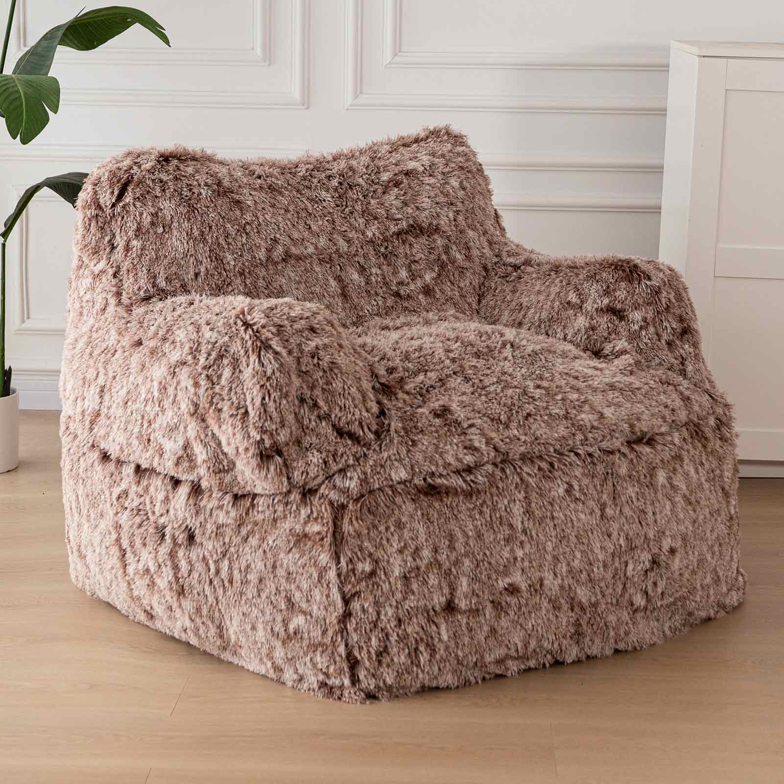 MAXYOYO Giant Bean Bag Chair - Extra Large Faux Fur Stuffed Bean Bag Couch for Living Room, Bedroom & Game Room - Ultra Soft Lounge Chair for Teens & Adults - Perfect for Movie Nights, Gaming & Relaxation