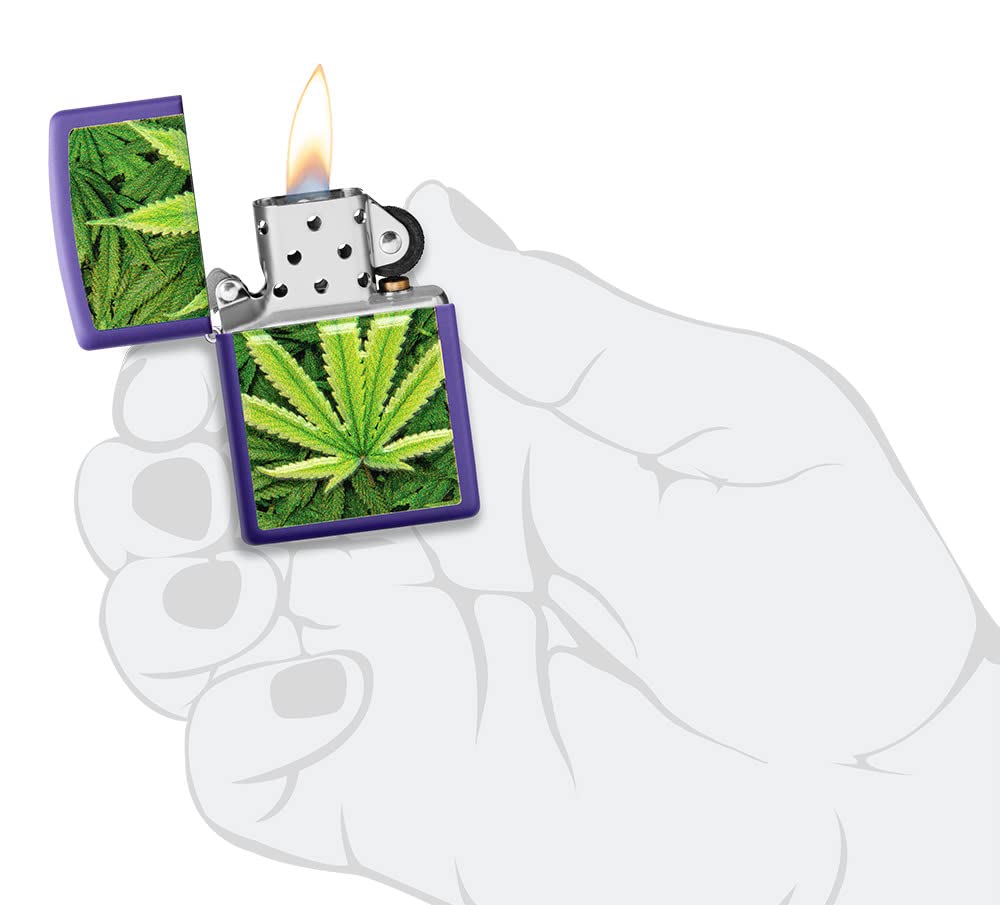Zippo Leaf Design Windproof Lighters - Classic Refillable Metal Lighter for Outdoor Camping, Hiking & Everyday Use