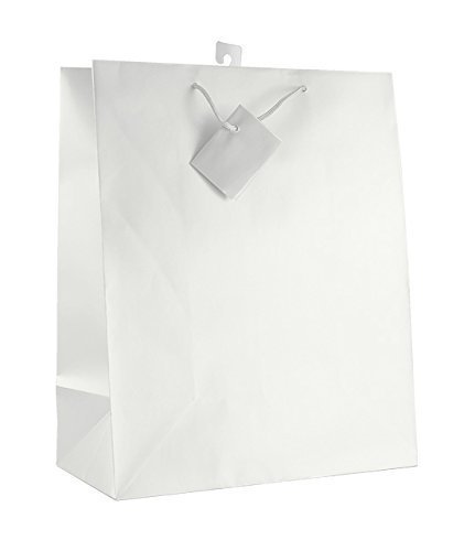 12-Piece Solid Color Gift Bags Set - Matte Laminated White Gift Bags for Birthdays, Weddings & Party Favors | Premium Quality by Paper Impression
