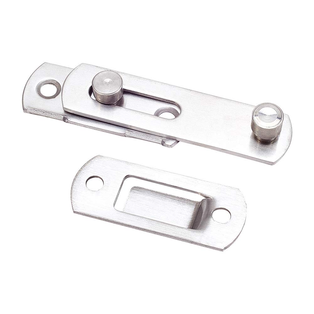 MroMax 1 Pack Stainless Steel Gate Latches - Heavy Duty Door Holder, Flip Latch Safety Lock for Cabinet, Drawer, Shed & Fence (Silver) | Secure Storage, Outdoor Gates & Home Organization
