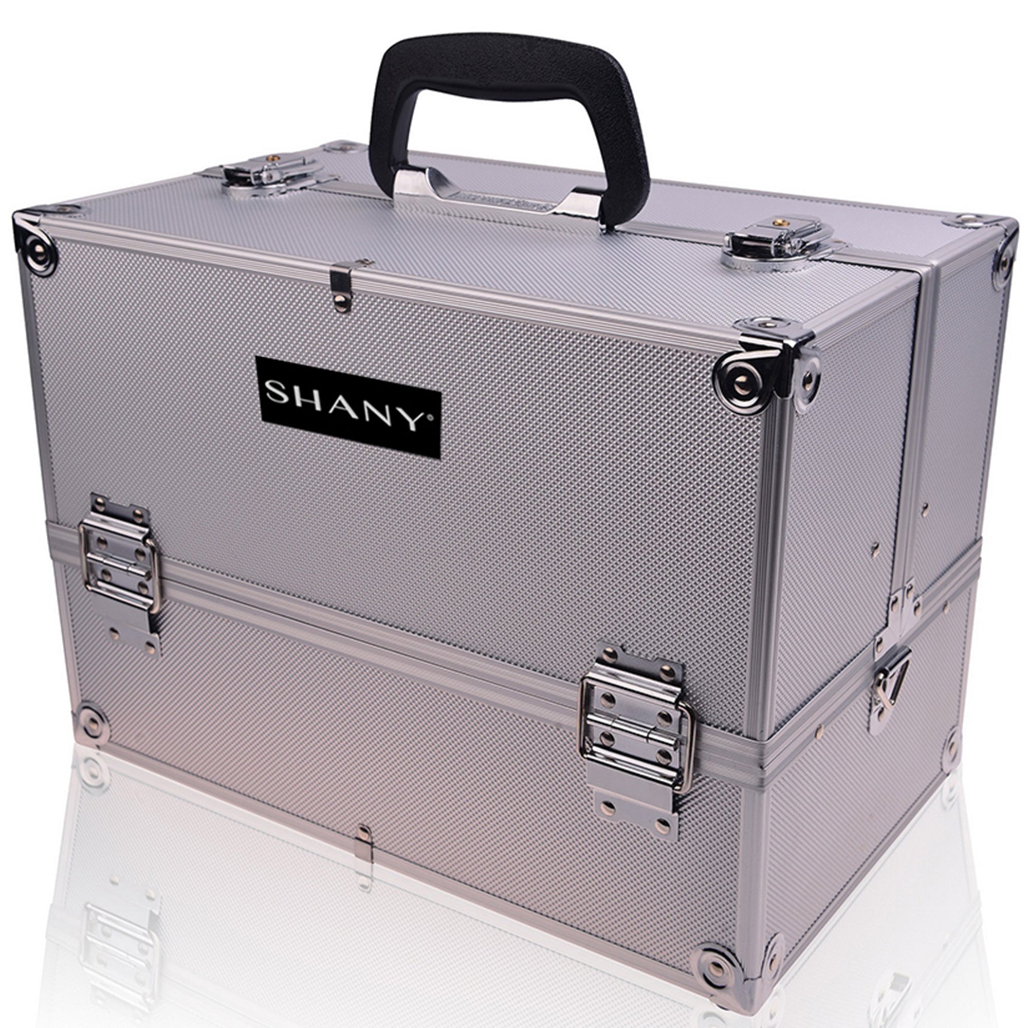 Professional Makeup Train Case with Shoulder Strap & Secure Locks - Portable Cosmetic Organizer for Travel, Salon, and Makeup Artists