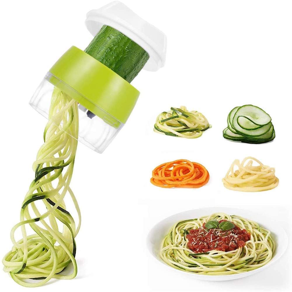 axGear Multi-Function Handheld Spiralizer Vegetable Slicer - Adjustable Grater Cutter for Zucchini, Carrots & Potatoes - Perfect for Healthy Meals, Salad Prep & Low-Carb Cooking