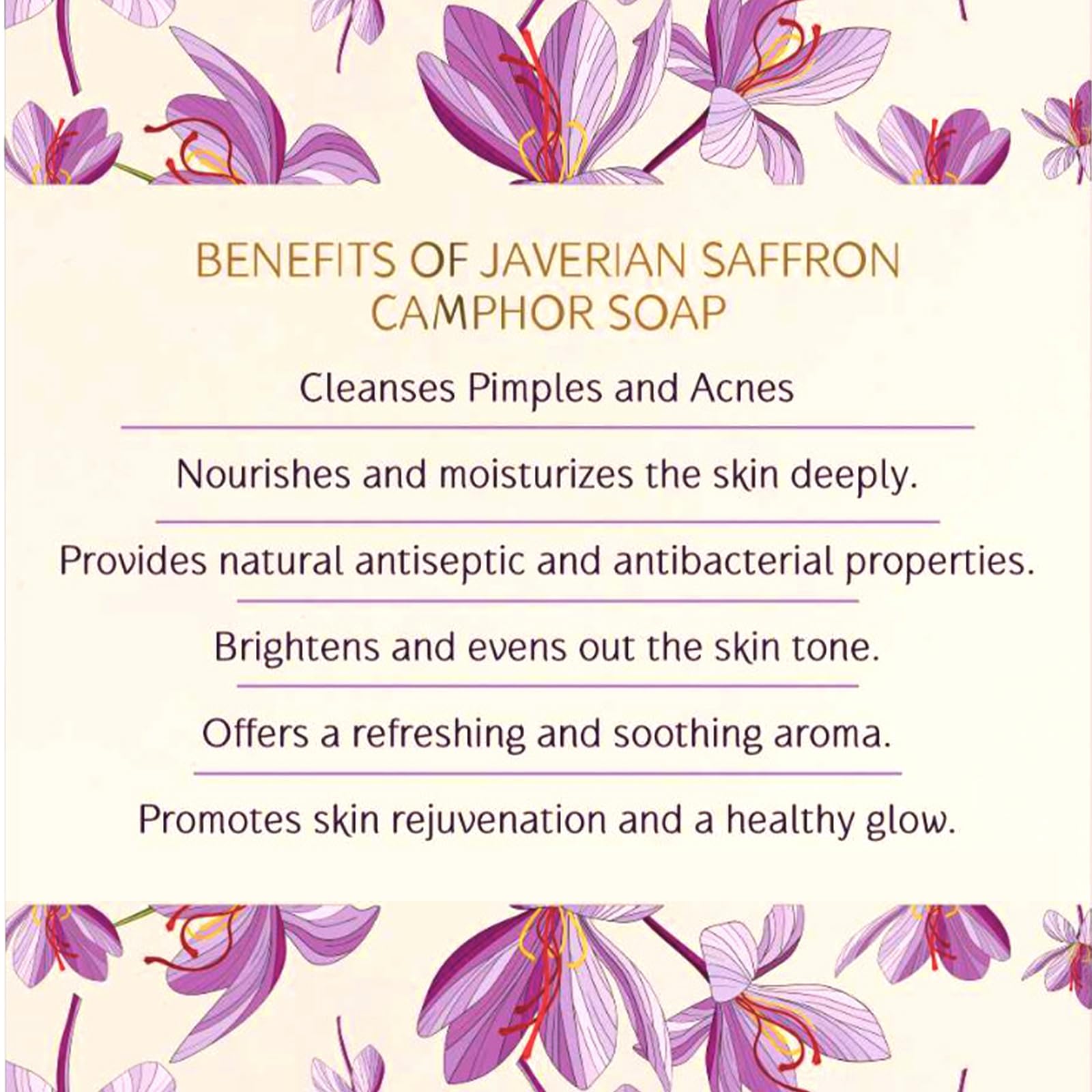Premium Javerian Saffron Camphor Soap - 100% Natural Handmade Oval Bar (100g) for Glowing Skin & Relaxation - Perfect for Spa, Bath & Gift Giving