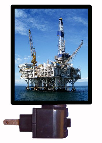 Oil Rig Night Light LED - Dimmable Bedside Lamp for Kids & Adults, Cool Desk Decor for Office & Home, Perfect Nightlight for Nurseries & Bedrooms