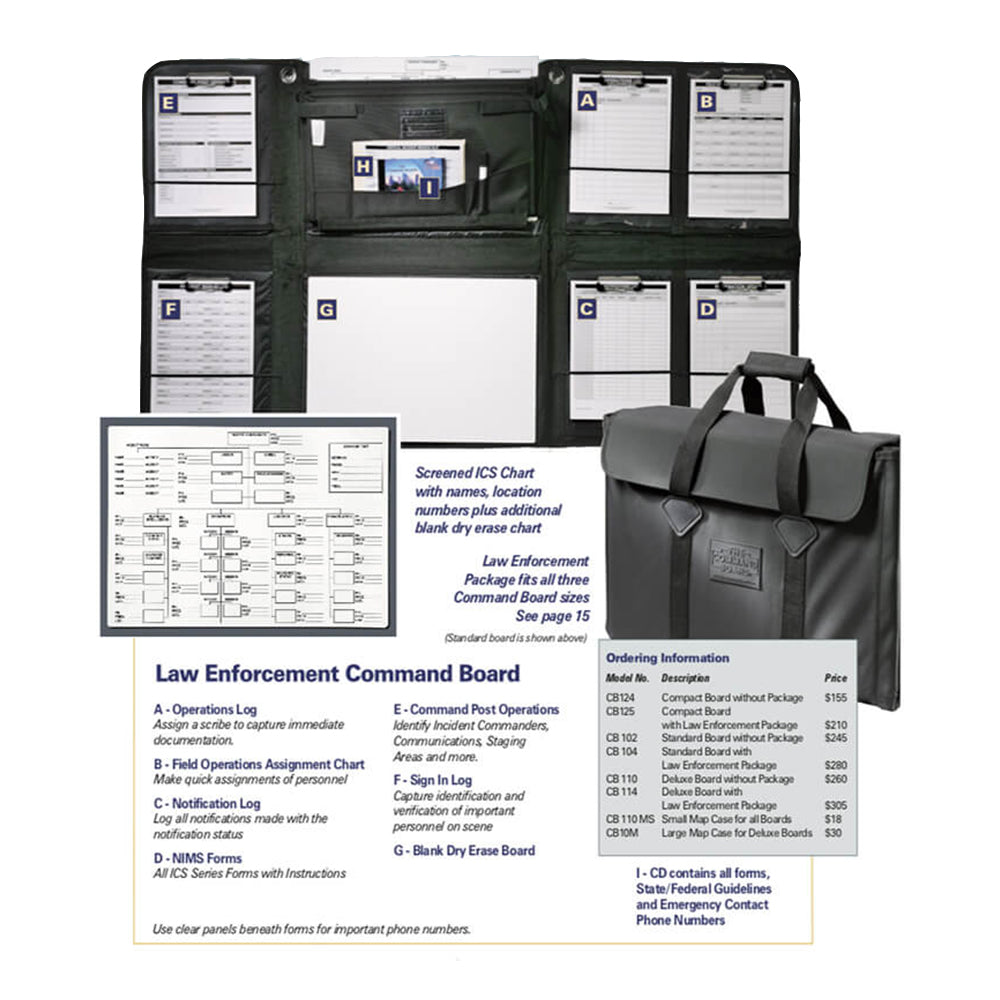 Law Enforcement Emergency Command Board - Standard Tactical Equipment for Police & First Responders - Perfect for Crisis Management & Emergency Response Operations
