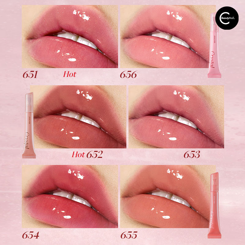 Joocyee Icy Glass Lip Gloss - High Shine Plumping Lip Gloss with Hydrating Formula | Perfect for Everyday Wear, Date Night & Makeup Looks