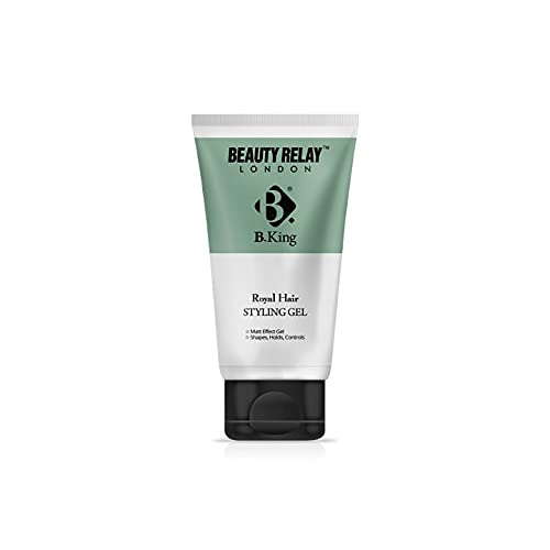 B.King Men's Hair Styling Gel with Redensyl, Vitamin E, Olive & Almond Oil - Lightweight, Flexible Hold for All Hair Types - 60g Pack - Perfect for Daily Styling, Special Occasions & Professional Looks