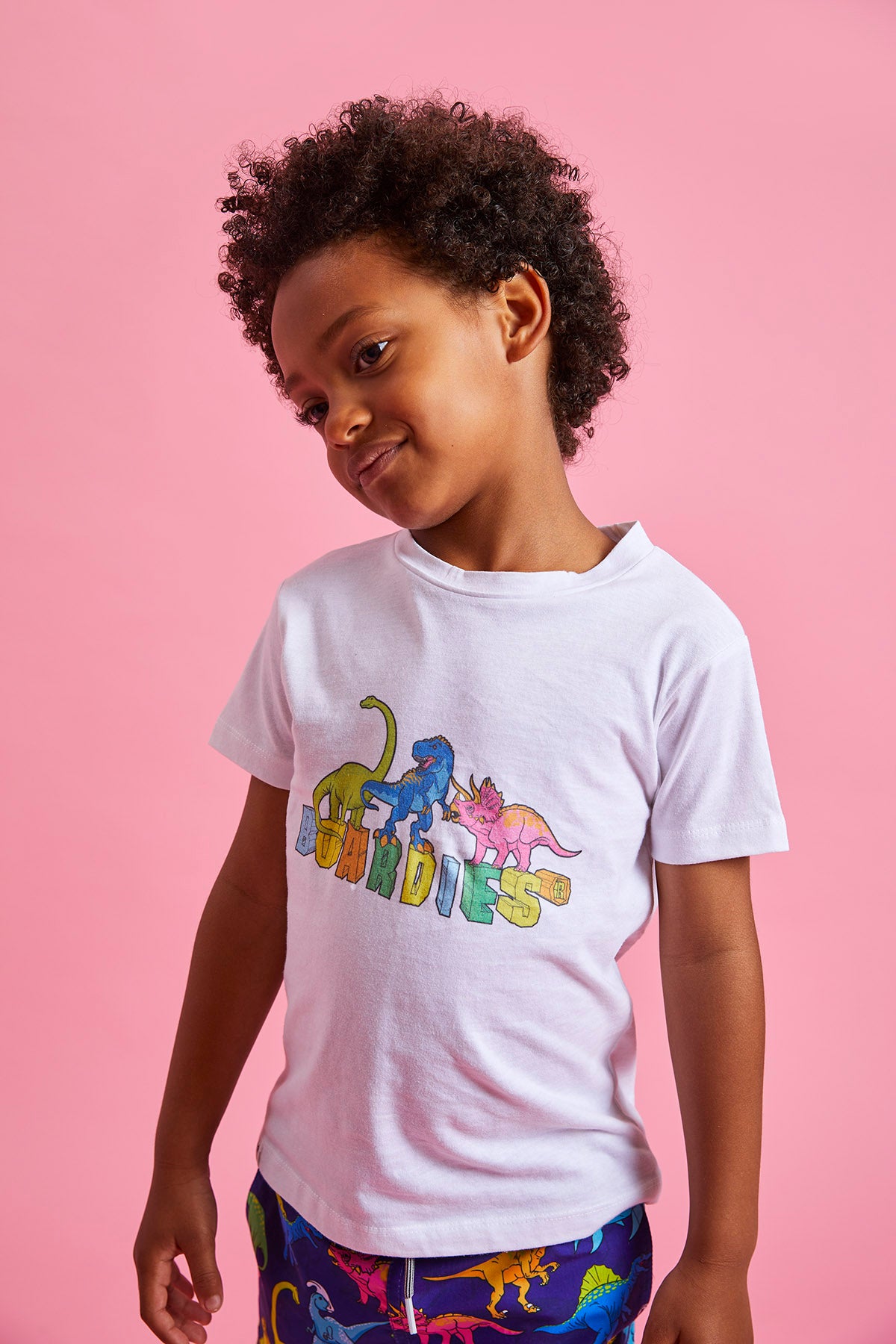 Vibrant Dino Graphic T-Shirt for Kids - Soft Cotton White Tee with Dinosaur Print - Perfect for Playdates, School & Everyday Adventures