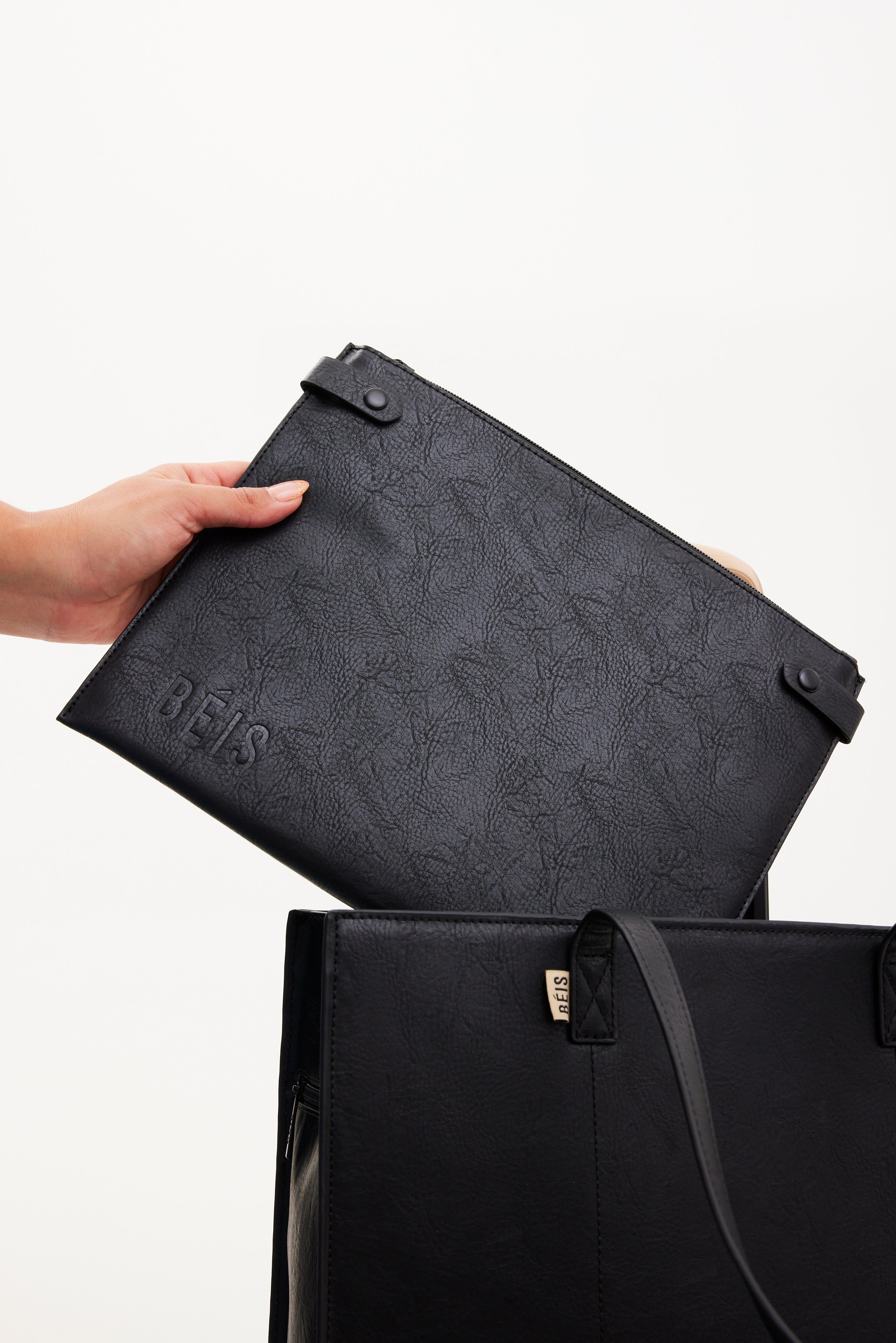 Premium Black Leather Work Tote Bag for Women - Professional Office Laptop Bag with Spacious Compartments | Ideal for Business Meetings, Commuting & Travel