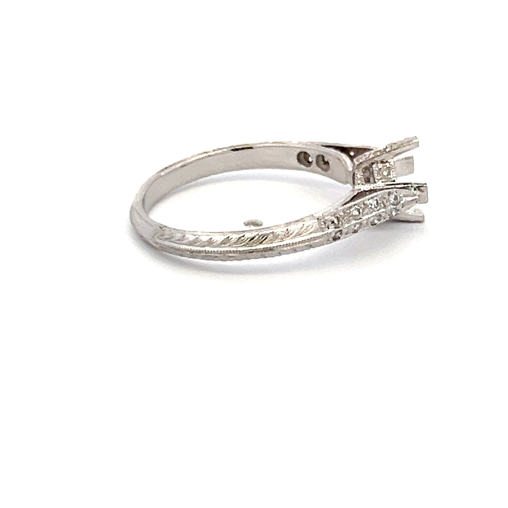 0.25 Carat Round Brilliant I SI1 Diamond 18K White Gold Semi Mount Ring - Perfect for Engagement, Wedding, Anniversary & Everyday Elegance
