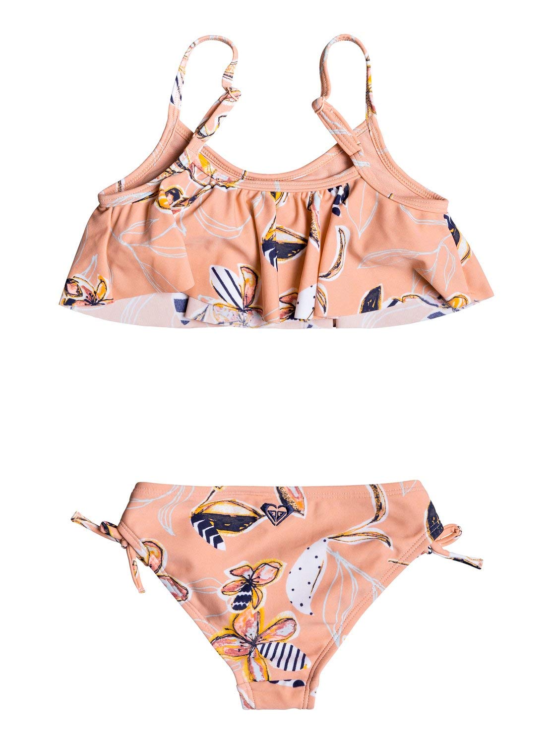 Roxy Girls' Let's Flutter Swimsuit Set - Cute Floral Print Two-Piece Bathing Suit for Kids | Perfect for Beach Vacations, Pool Parties & Summer Adventures