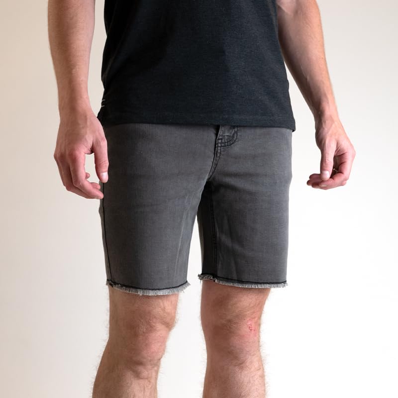 Handup Athletic Jean Shorts for Men & Women - 4-Way Stretch Denim Jorts with Back Pockets - Comfortable Workout & Casual Shorts for Gym, Running, Hiking & Everyday Wear