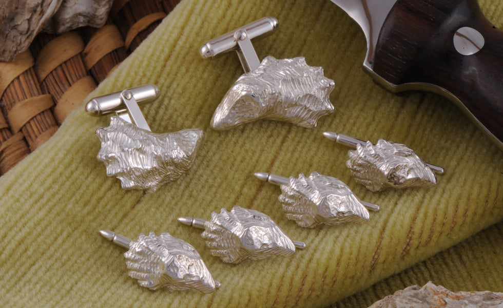 Elegant Sterling Silver Oyster Shell Cufflinks for Men - Perfect for Weddings, Business & Formal Occasions