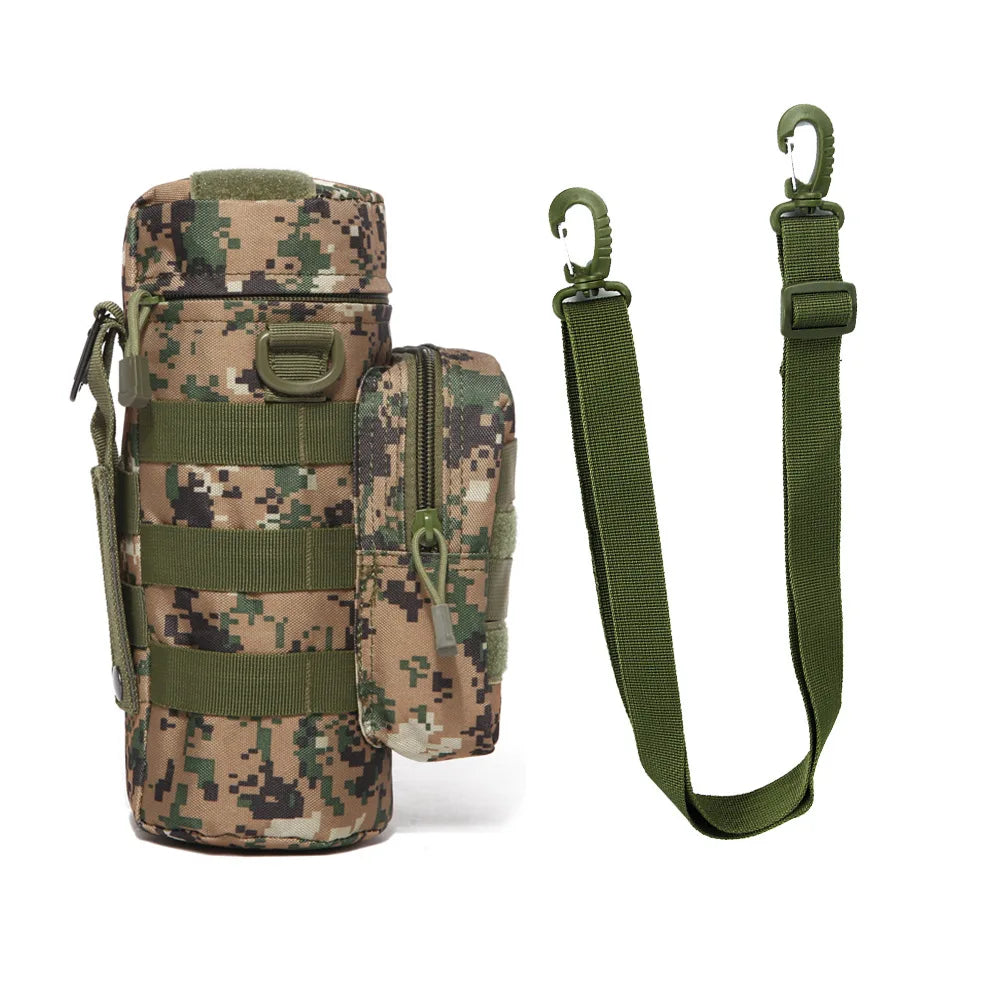 Tactical MOLLE Water Bottle Pouch with Adjustable Detachable Strap - Perfect for Hiking, Camping, and Outdoor Adventures