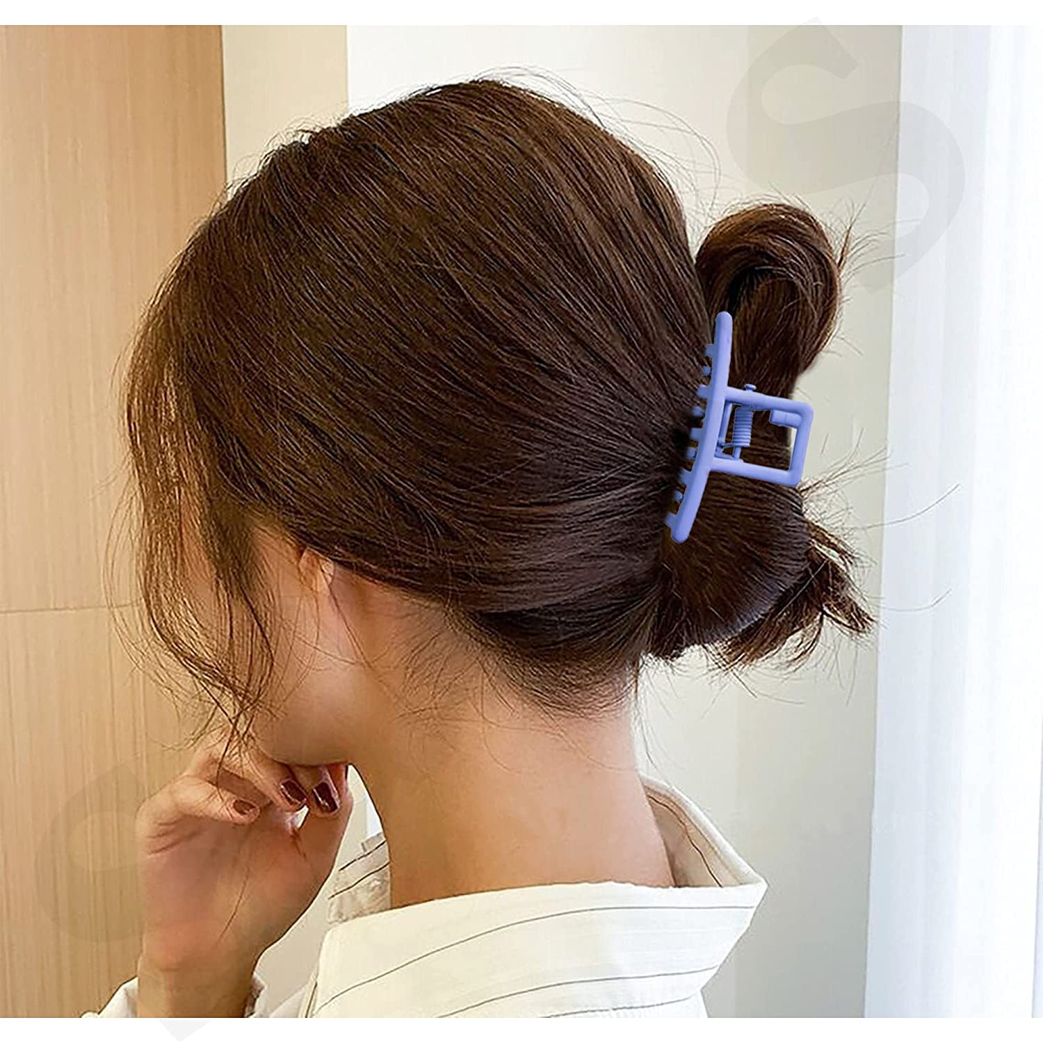 WindSun 6Pcs Matte Hollow Hair Clips - Butterfly Shape Metal Hair Clutchers for Women & Girls, Minimalist Dainty Round Geometric Hair Clamps (6-Piece Set) - Perfect for School, Work, Parties & Everyday Styling
