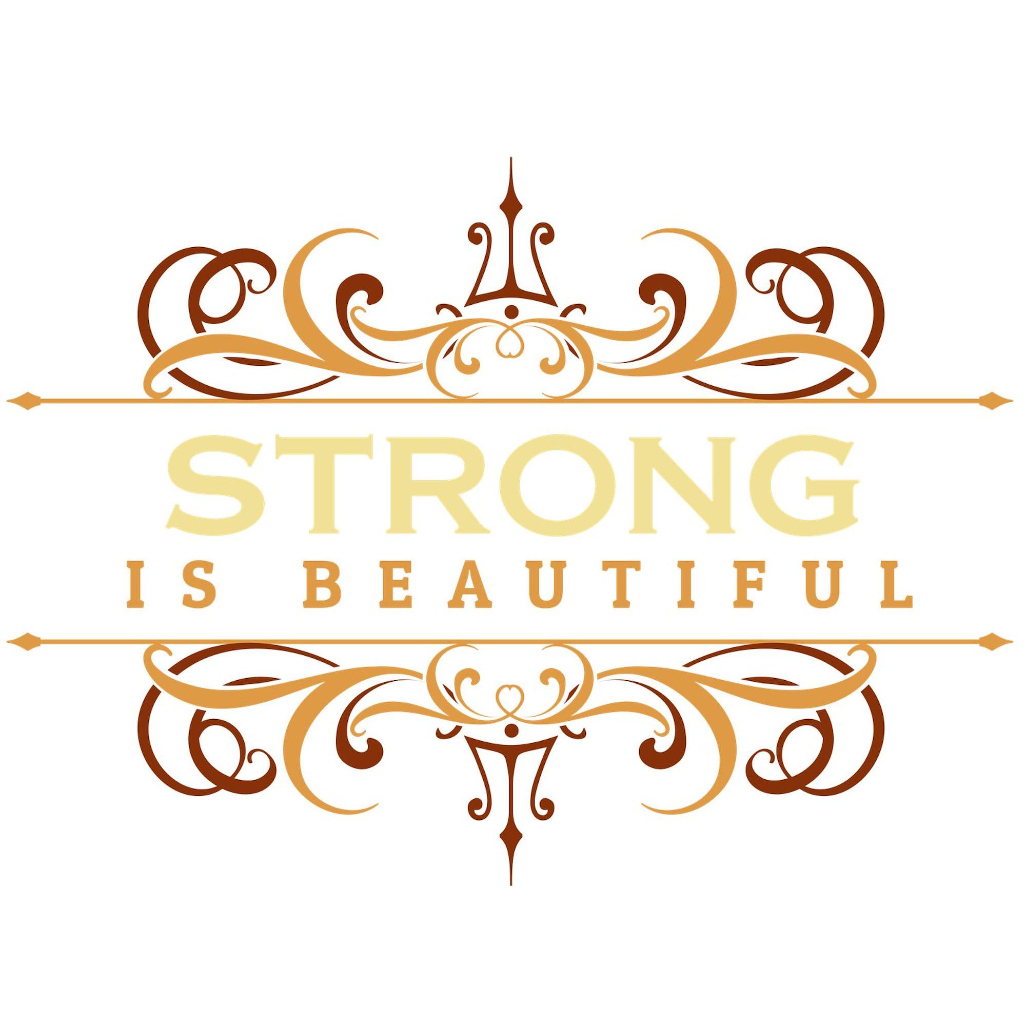 Strong Is Beautiful Oval Car Bumper Sticker - Motivational Vinyl Decal for Cars, Trucks, Laptops - Waterproof & UV Resistant - Perfect for Women Empowerment, Office Decor, Gifts