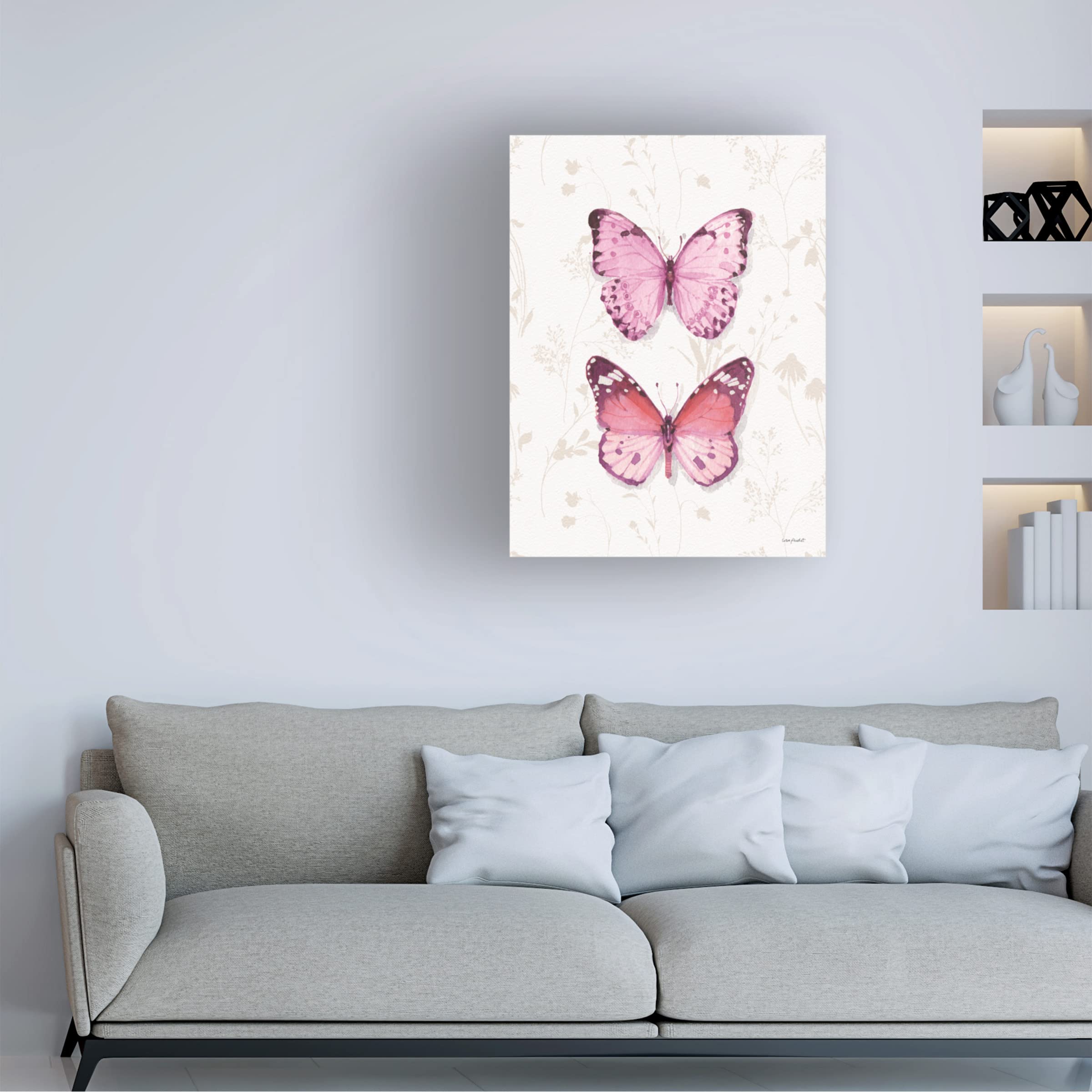 Lisa Audit 'Obviously Pink 11A' Floral Canvas Wall Art - Modern Pink Flower Painting for Living Room, Bedroom & Office Decor