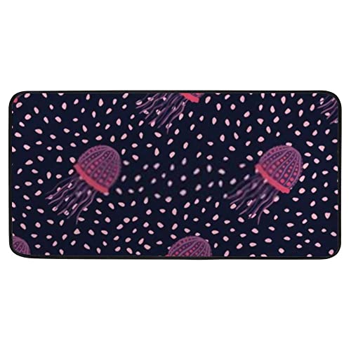 Dark Sea Doodle Jellyfish Pink Purple