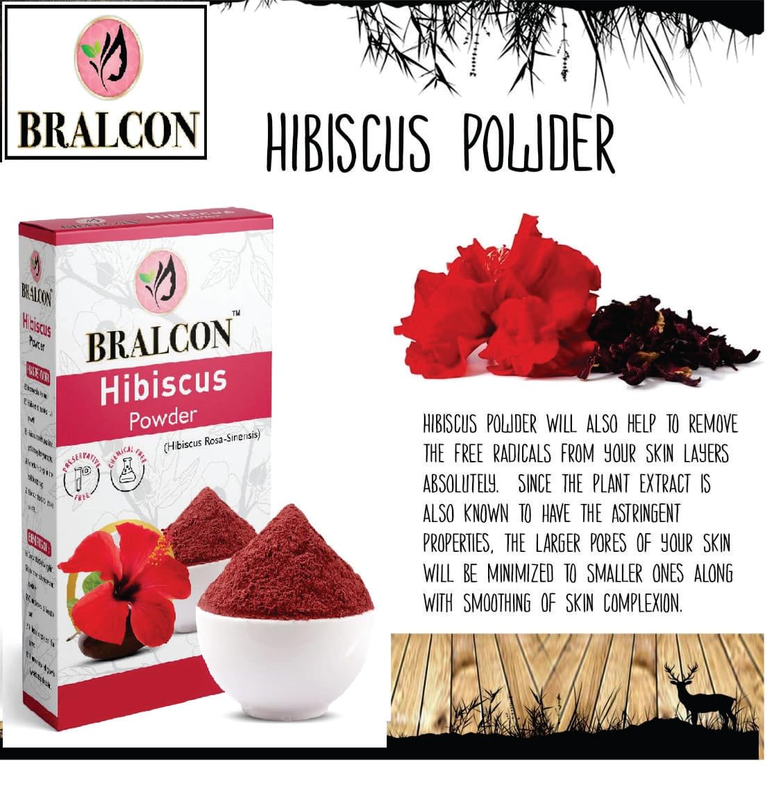 Organic Neem, Tulsi & Hibiscus Flower Powder Combo - 300g (3x100g) | Natural Ayurvedic Face & Hair Care | Skin Glow, Hair Growth Treatment | For DIY Beauty Masks, Herbal Shampoo & Skin Care Routines