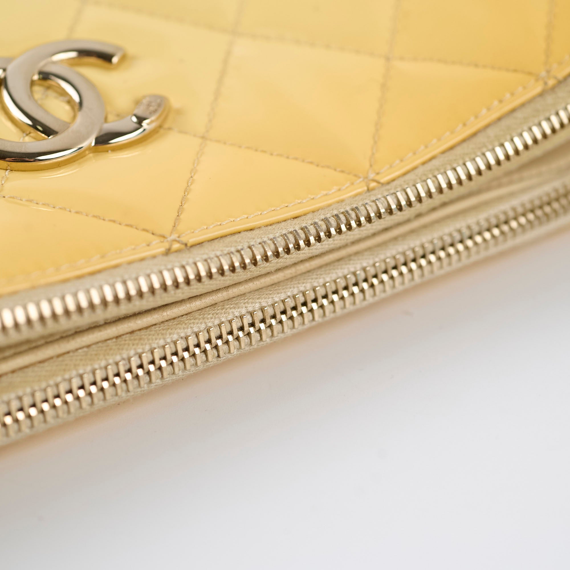 Chanel Patent Leather Shoulder Bag Ivory & Yellow - Luxury Designer Handbag for Women | Perfect for Parties, Weddings & Evening Events